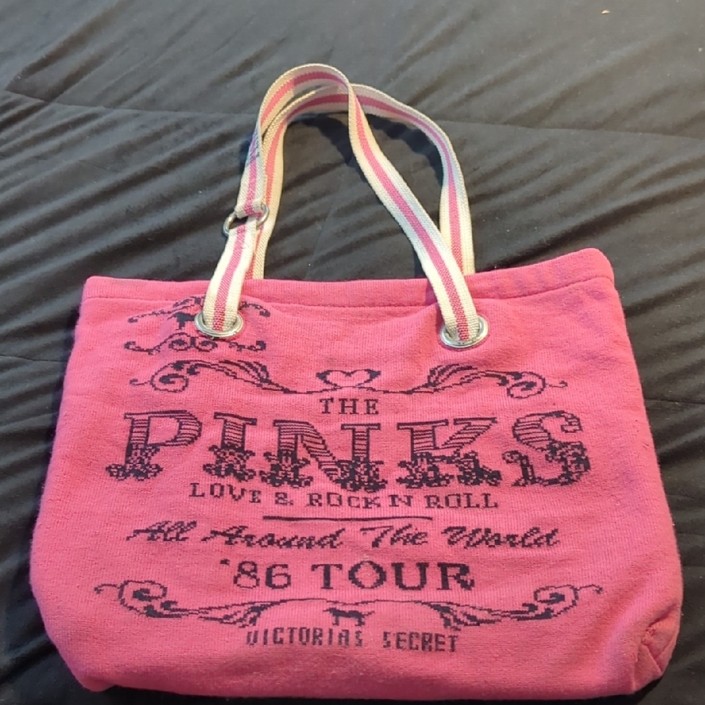 Victoria's Secret Hot Pink Tote Bag with Stylish Graphics